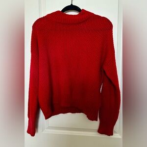 Garage Chunky Bright Red Crewneck Sweater